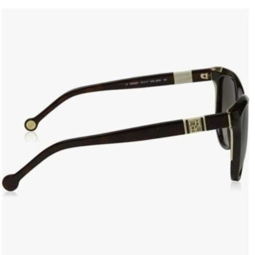 Carolina Herrera Sunglasses SHE697 Brown Cat Eye Classic - Picture 6 of 9